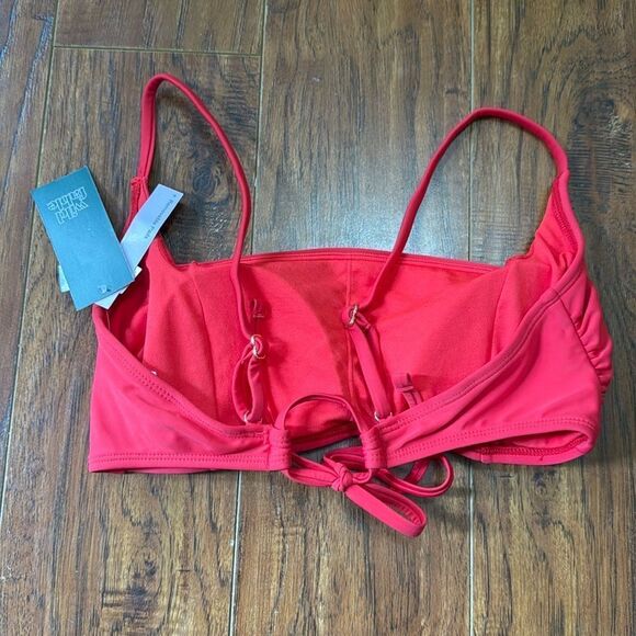 NWT Wild Fable Medium (8-10) Red Square Neck Bralette Bikini Swim Top - Picture 5 of 8